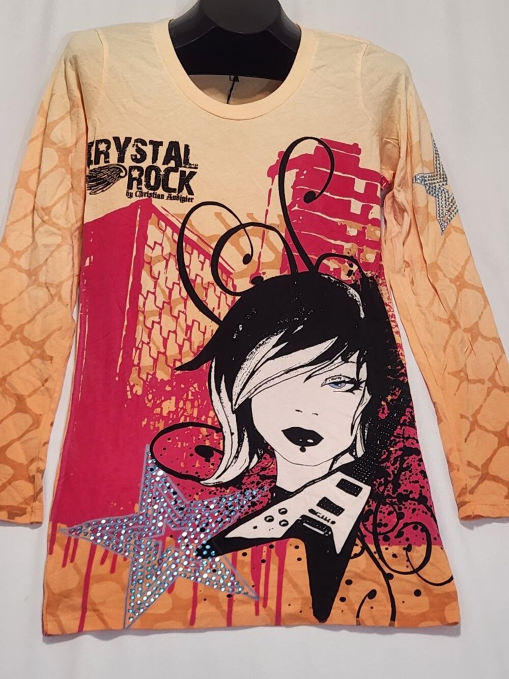 Crystal Rock by Christian Audigier Limited Edition “Rocker Girl” Tee / Tunic NWT